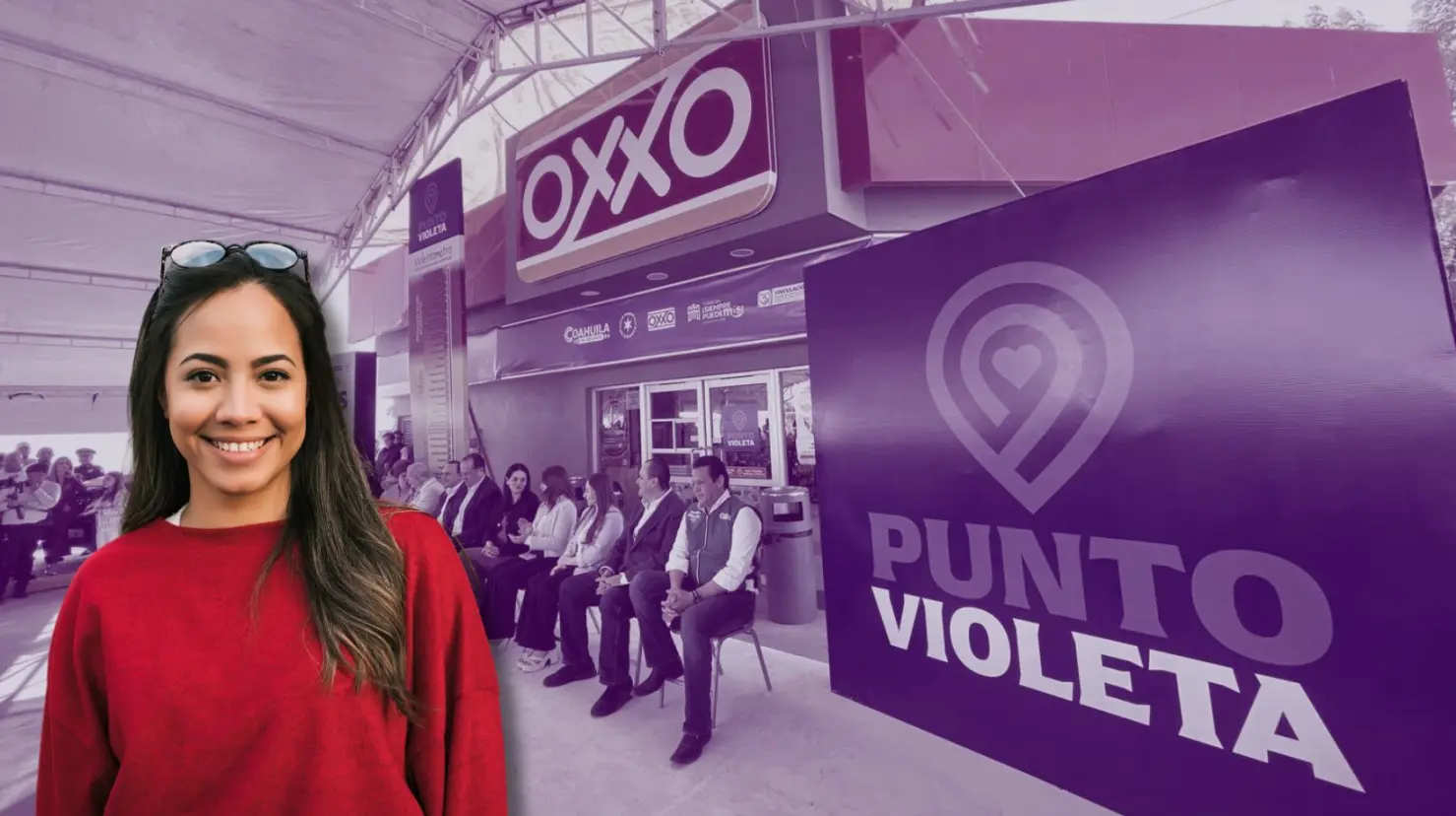El Gobierno de Coahuila instaló distintos Puntos Violetas en tiendas Oxxo de Saltillo, Ramos Arizpe y Torreón. (Fotografía: Gobierno de Coahuila)