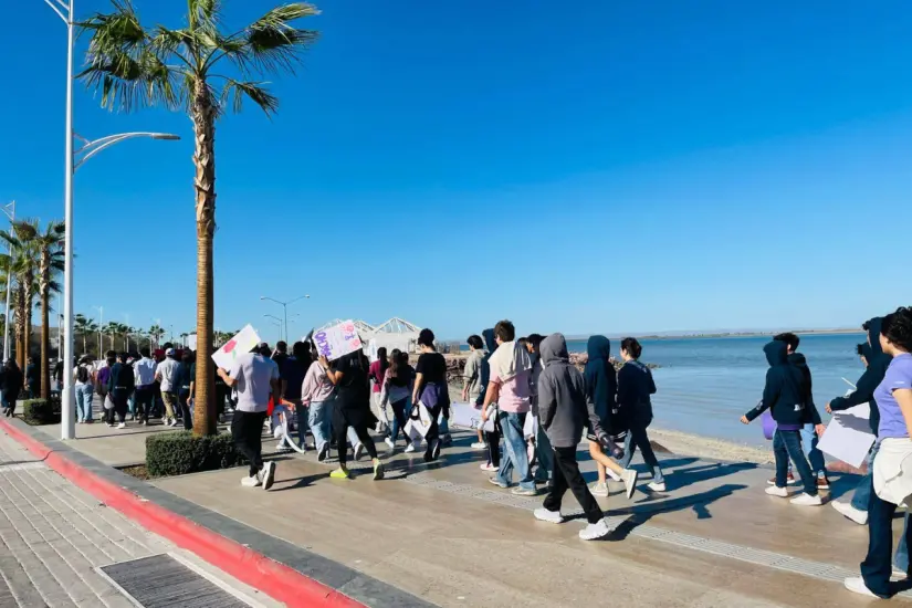Manifestación en el Malecón de La Paz. Foto: Noticias La Paz