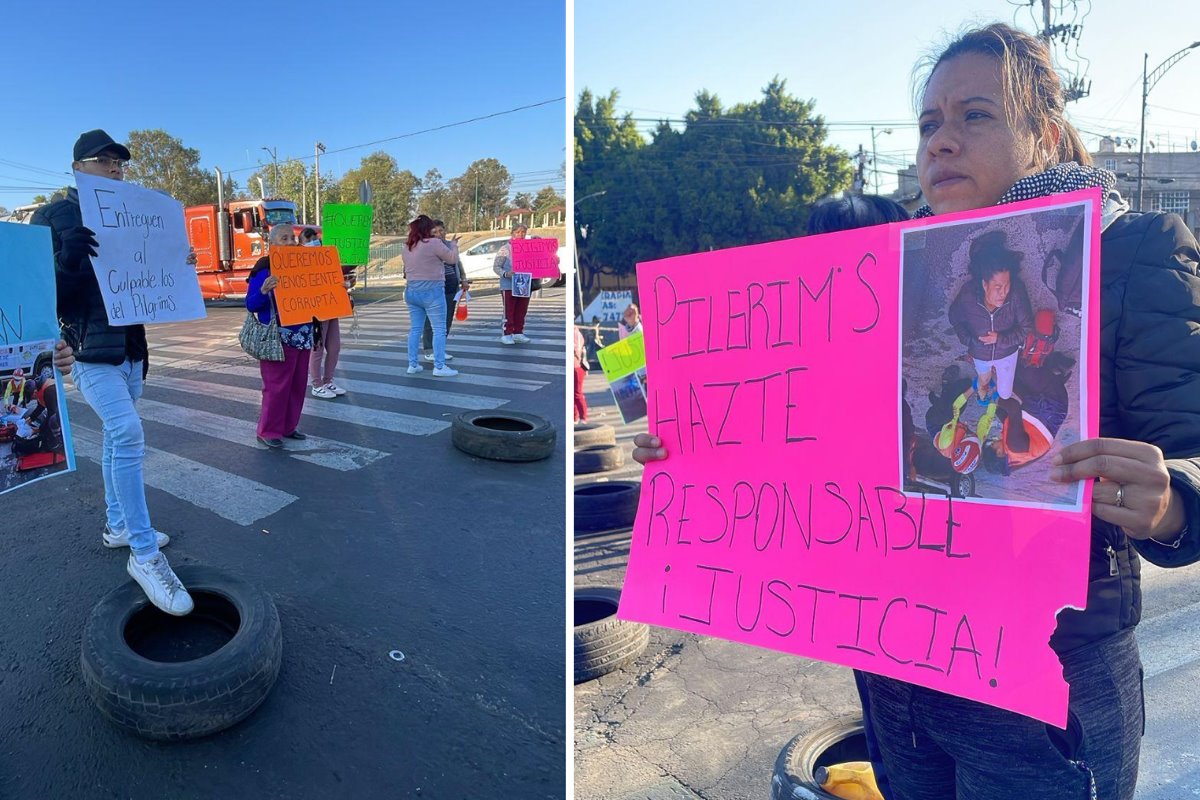 Personas en manifestación en Iztapalapa. Foto: Ramón Ramírez