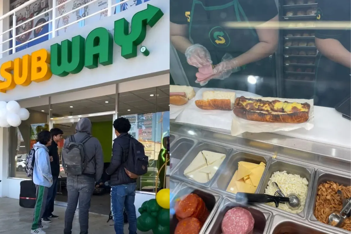 Filas de ciudadanos en Cd. Constitución, antes del cierre por falla en el servicio en nuevo Subway. Foto: Canva.