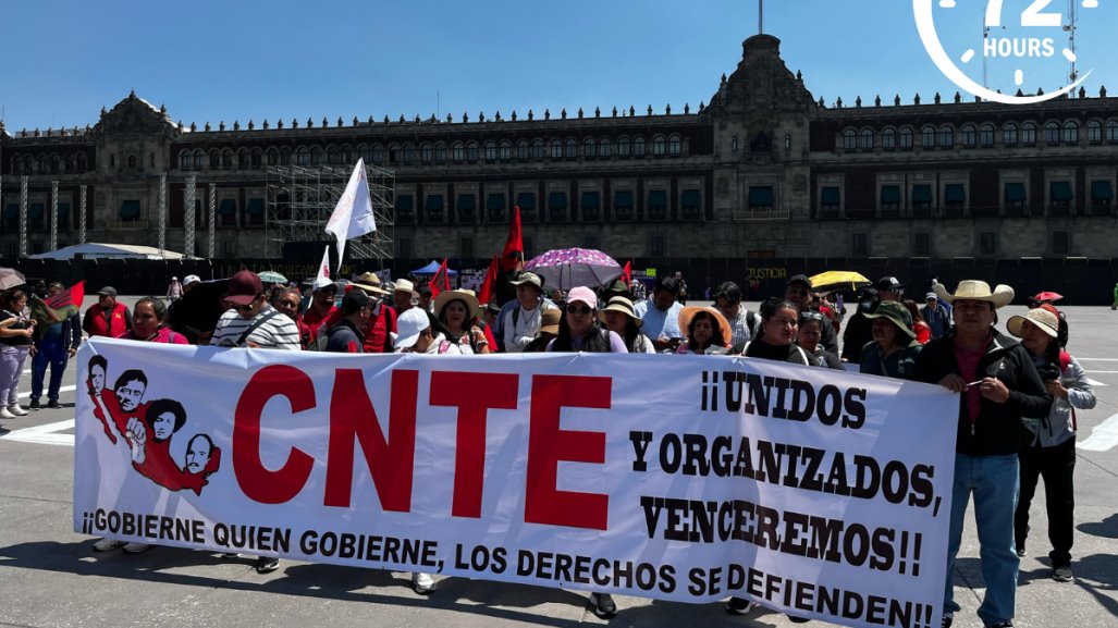 SNTE y CNTE confirman paro de 72 horas en marcha del Zócalo CDMX