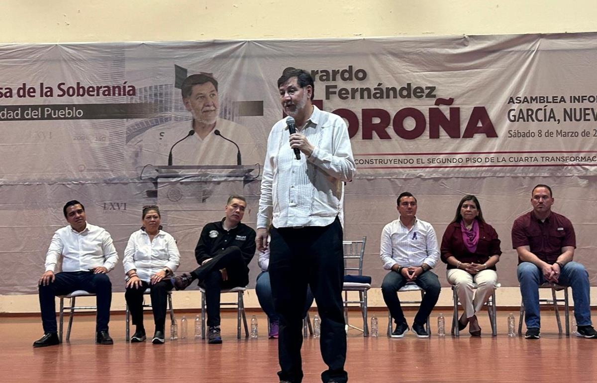 El presidente del Senado, Gerardo Fernández Noroña, recorrió diversos municipios de Nuevo León. Foto: Rosy Sandoval