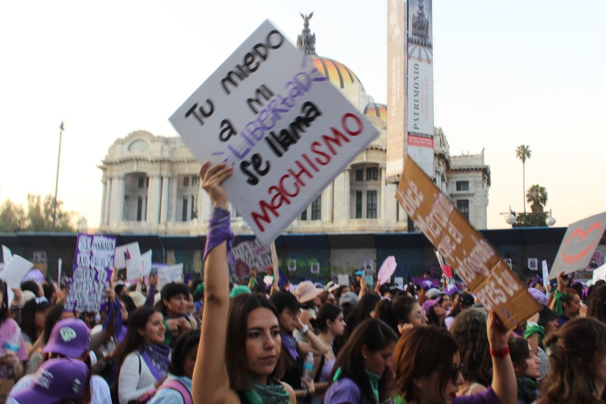 Marcha 8M en la Ciudad de México. Créditos: X (@tomasinrin).