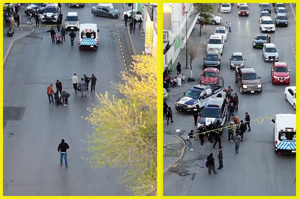 Las mujeres detenidas fueron arrastradas por la calle, de acuerdo con un video que circula en distintos medios locales. Foto: Captura de pantalla FB Chihuahua Digital