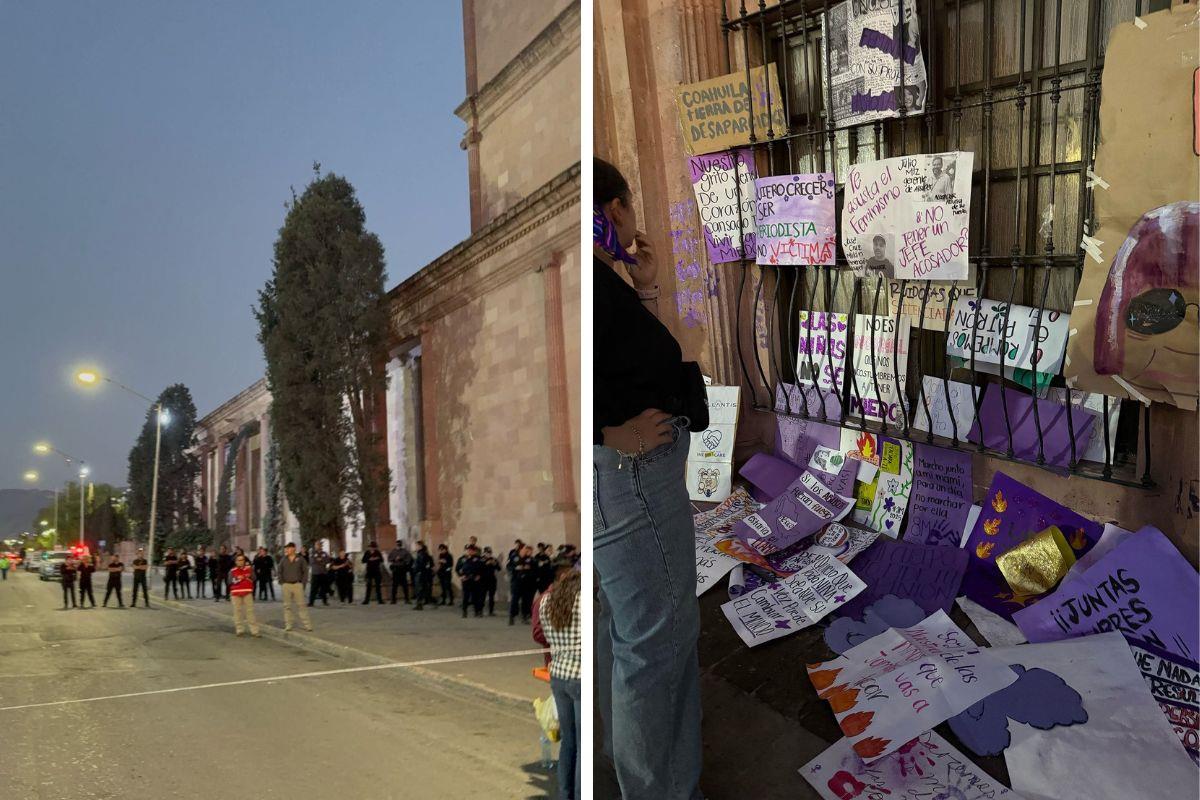 Colectivos se pronuncian ante violencia en marcha 8M. Fotos de Jess Contreras.