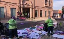 Limpia Saltillo la iconoclasia de la marcha feminista del 8M