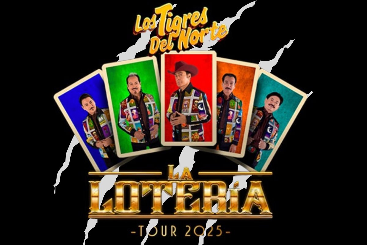 Cartel promocional de la gira La Loteria, de Los Tigres del Norte (Foto: IG @lostigresdelnorte / Canva).