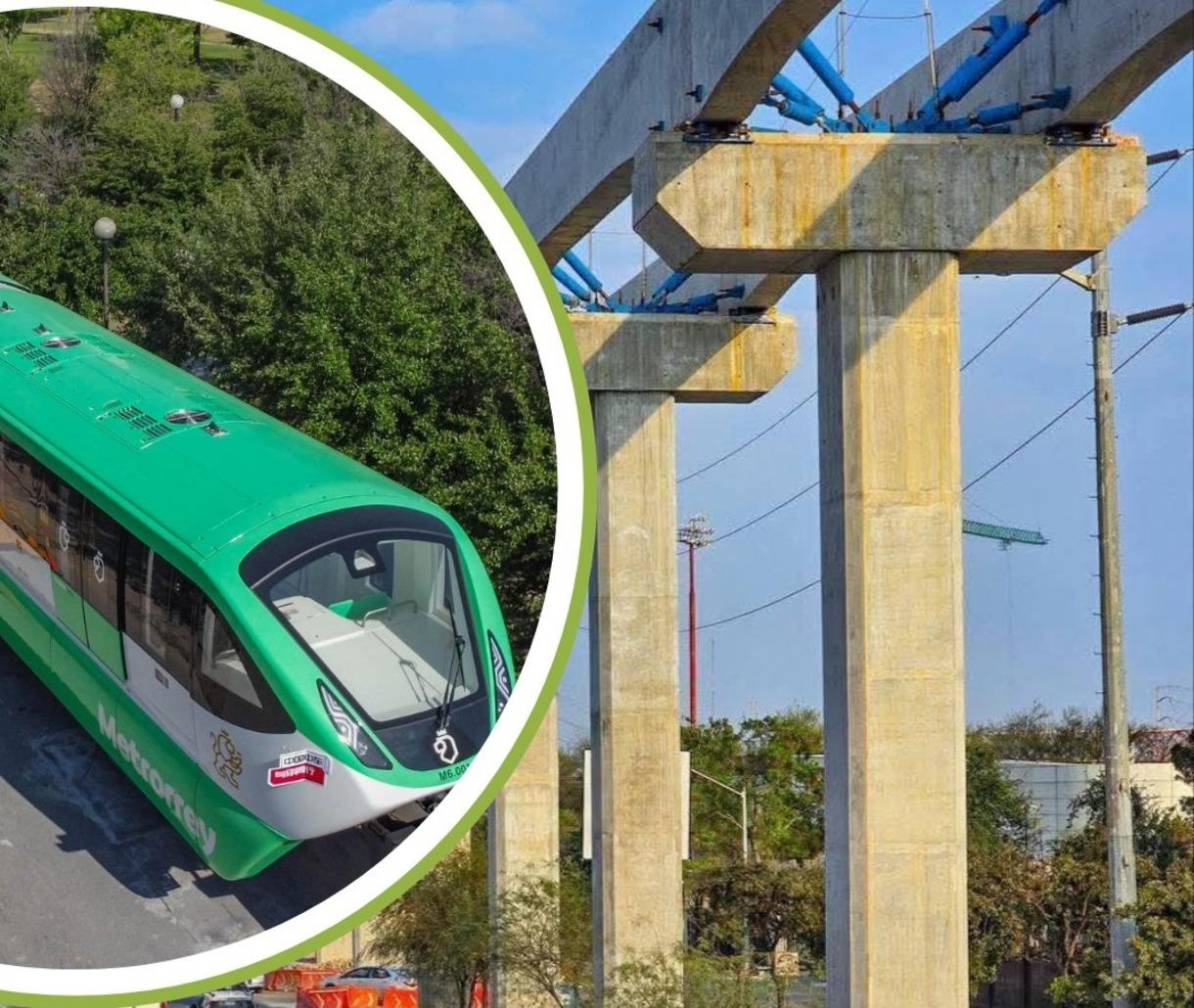 Vagones que se estarán usando en la Línea 6 de Metrorrey. Foto: Canva/Gobierno de Nuevo León.