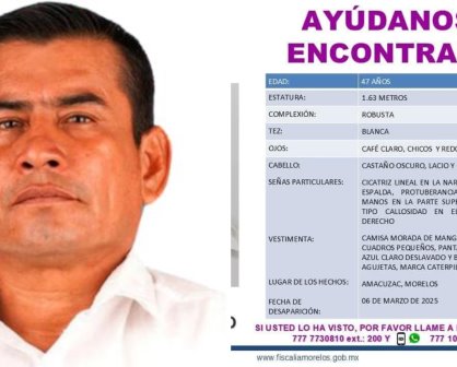 Desaparece regidor de Amacuzac; municipio con mayor índice criminal en Morelos