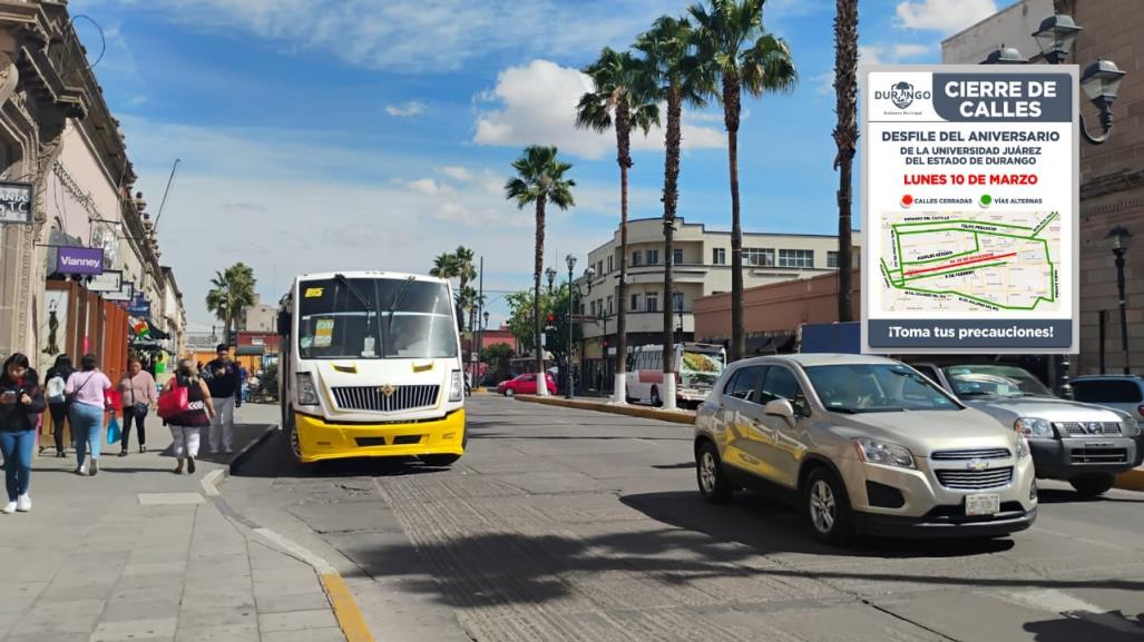 Cierran calles por festejos de la UJED: ¿cuáles y a qué hora?