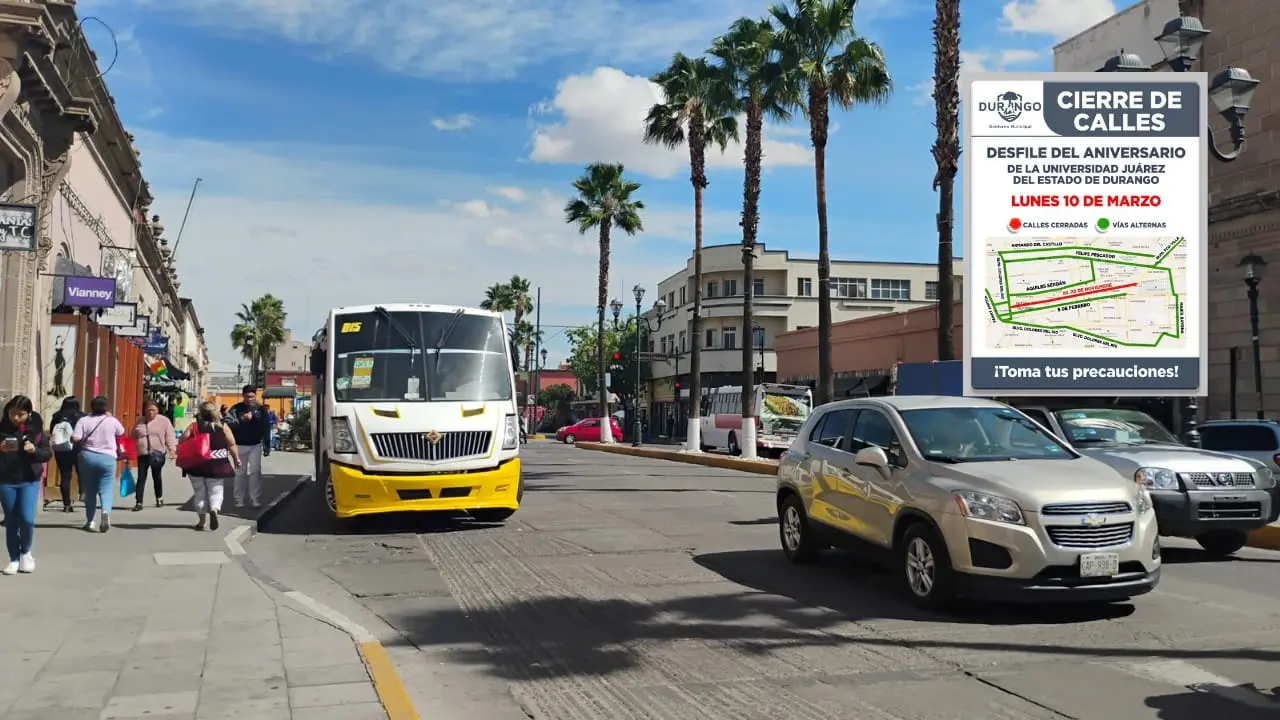 Toma precauciones y planea vías alternas, este lunes 10 de marzo habrá marcha de la UJED | Foto: Lorena Ríos
