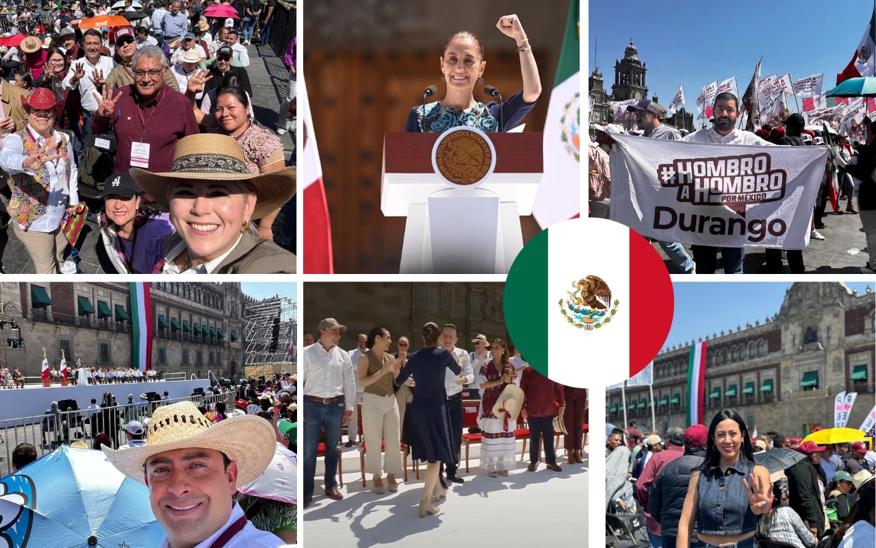 Duranguenses se dieron cita en el Zócalo para escuchar a la presidenta Claudia Sheinbaum. Foto: Especial.