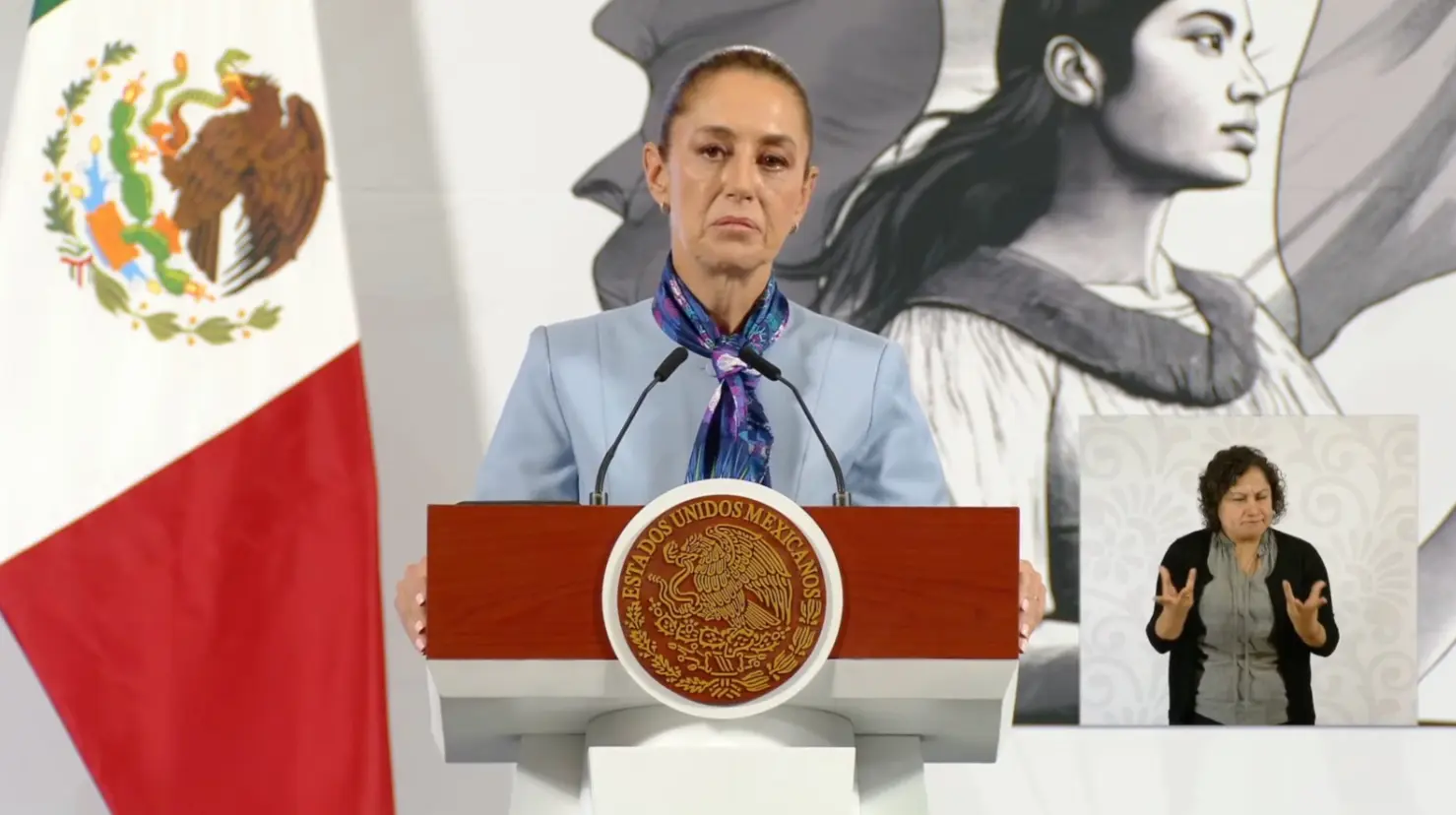 Claudia Sheinbaum en la conferencia mañanera.     Foto: SS de YT Claudia Sheinbaum Pardo