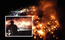 Más de 4 horas de incendio en relleno sanitario de La Paz: Bomberos continúan en labores