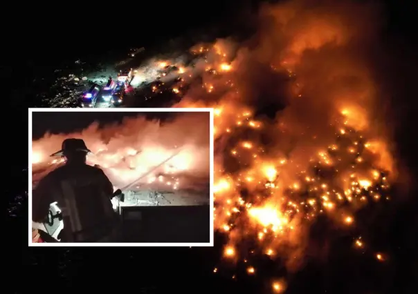 Más de 4 horas de incendio en relleno sanitario de La Paz: Bomberos continúan en labores