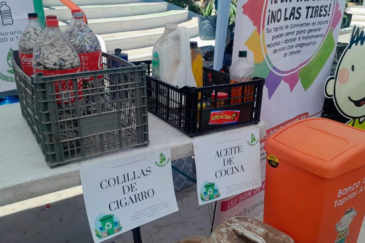 Asociaciones Ambientalistas y Gobierno realizan campaña de reciclaje en Los Cabos. Foto: Irving Thomas.