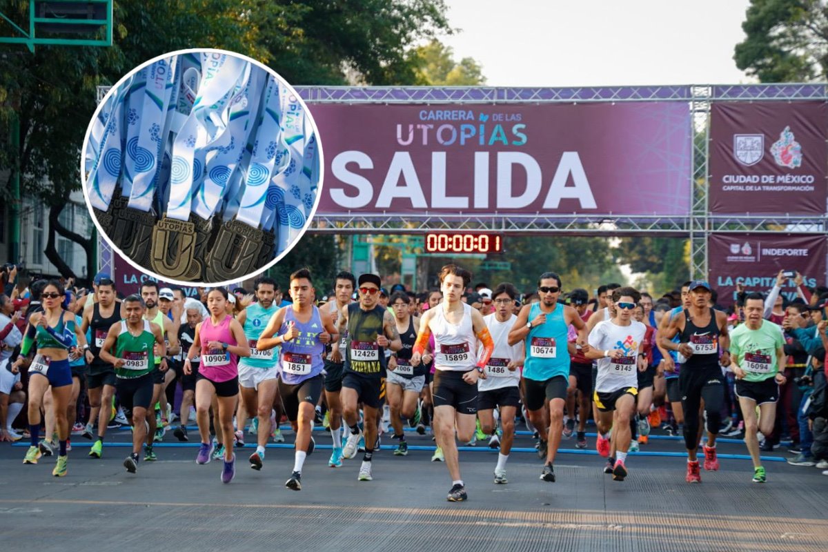 Participantes iniciando la primera Carrera Corriendo UTOPÍAS organizadas por PILARES e INDEPORTE en CDMX.     Foto: Instituto del Deporte de la CDMX | Canva