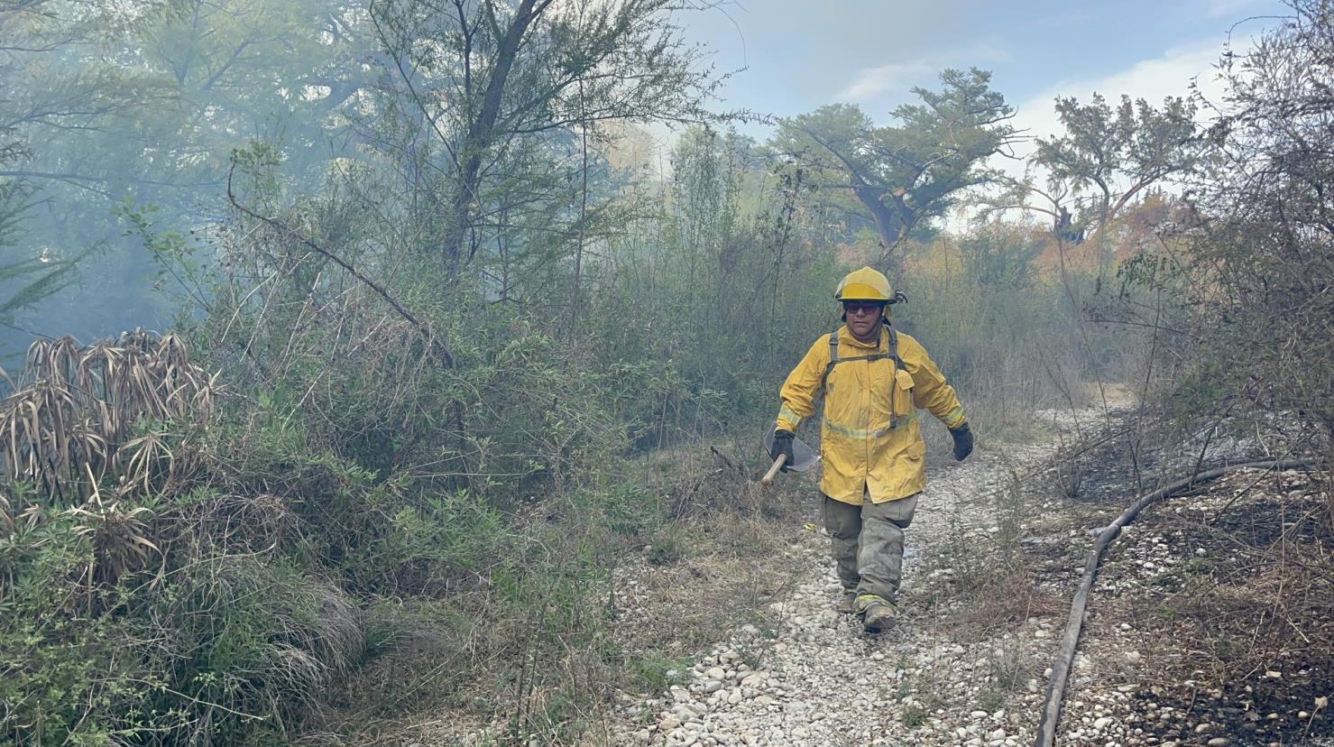 Incendio en Río Sabinas. Foto de N. Treviño.