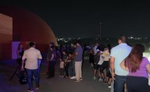 Así se vivió el eclipse lunar en el campamento del Planetario en Victoria