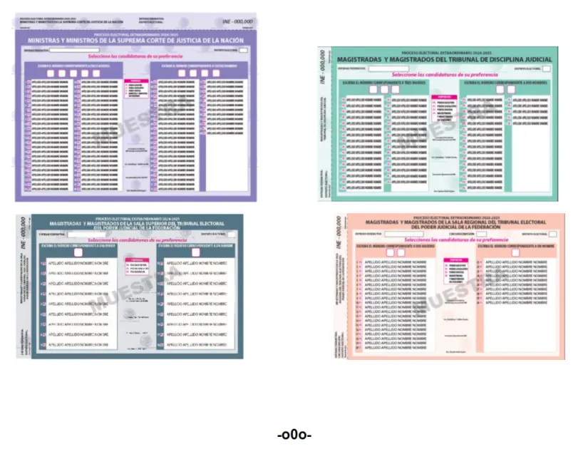 Boletas para elección judicial. Foto: INE