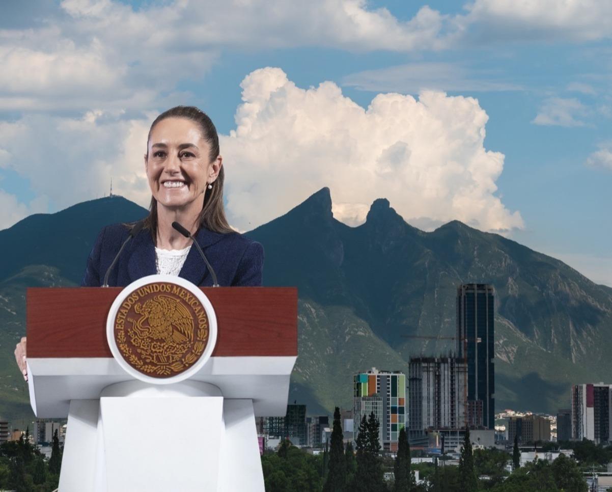 En está ocasión Claudia Sheinbaum, presidenta de México visitará Monterrey, Nuevo León por una cumbre empresarial. Foto: Canva/Gobierno de México.