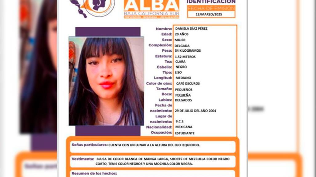 Desaparece estudiante de 20 años en Cabo San Lucas; activan Protocolo Alba