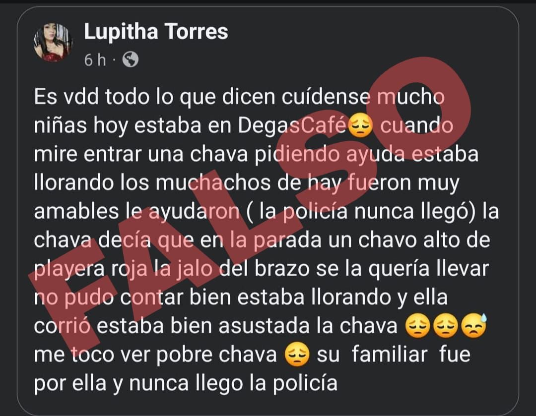 Aseguran que se están tomando medidas para abordar cualquier situación de riesgo y para aclarar los hechos, haciendo un llamado a la población a verificar la información antes de compartirla. Foto: Redes sociales 