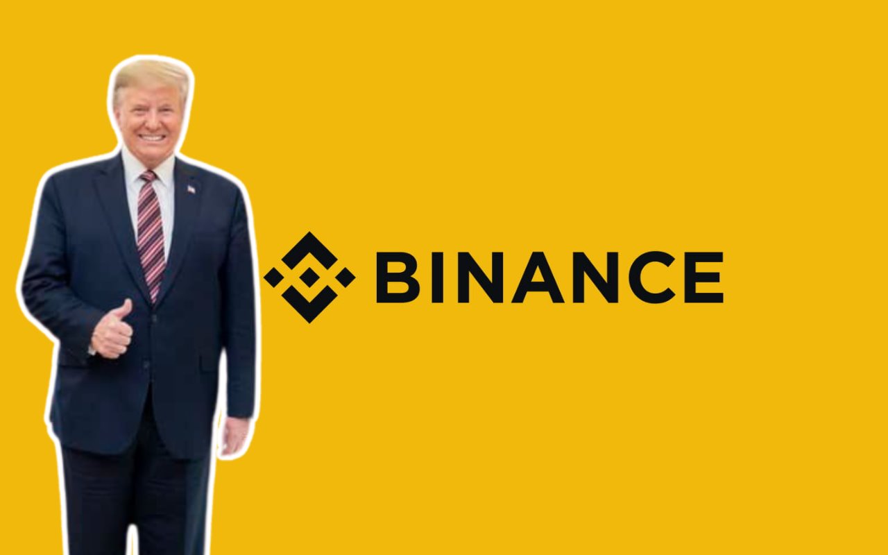 Logo de Binance y Donald Trump. Foto: Binance / Facebook (The White House)