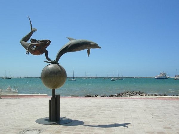 Estatua en el Malecón de La Paz. Foto: Cortesía.