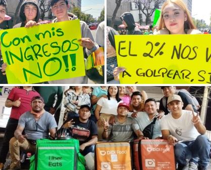 Repartidores de apps vs. impuesto en CDMX, se manifiestan en la SCJN