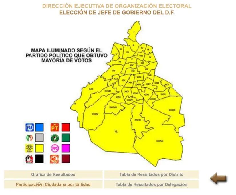 Mapa votación 1997, Foto: INE 