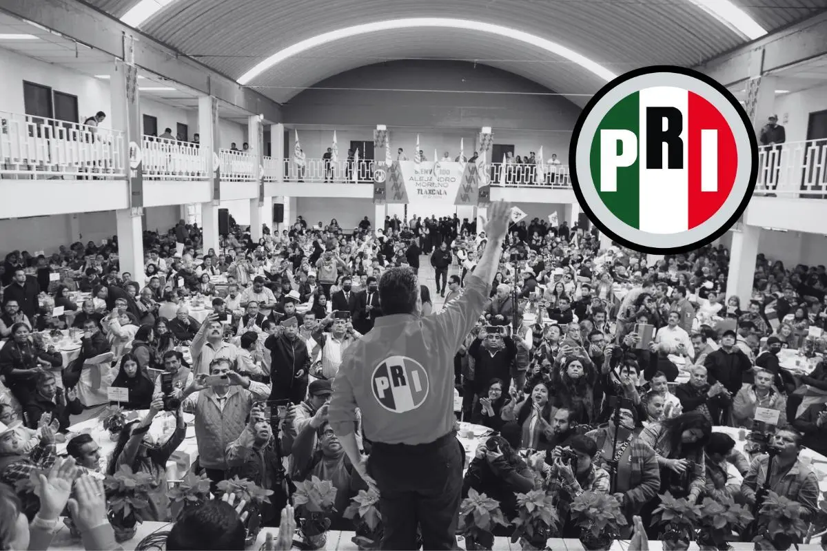 De fondo integrantes del PRI Foto: Redes sociales PRI