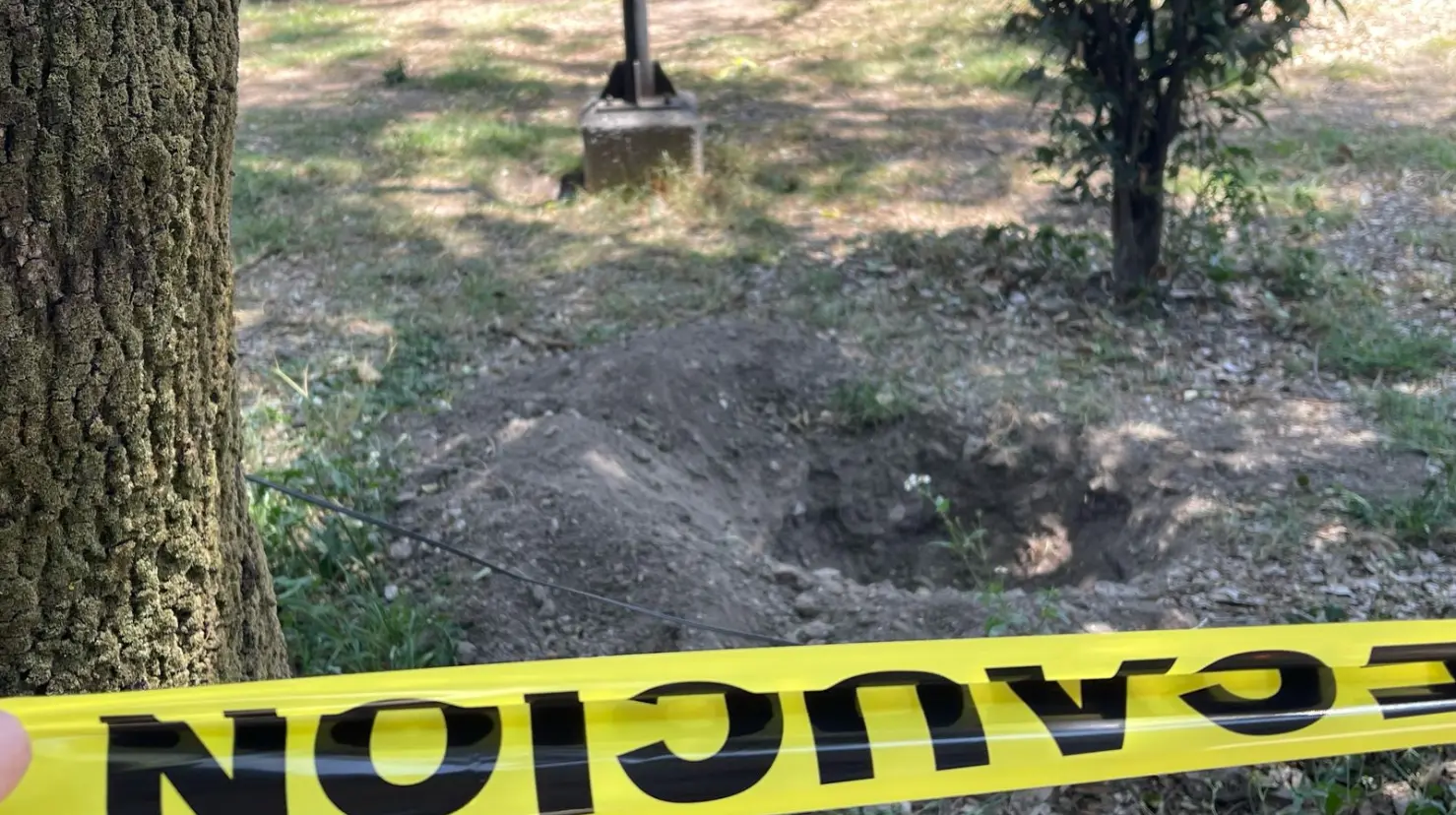 Zona acordonada donde fue encontrada Gilda Guadalupe en Tlatelolco Foto: Iván Macías