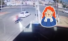 VIDEO │ Taxista derriba a motociclista en transitado bulevar de Durango