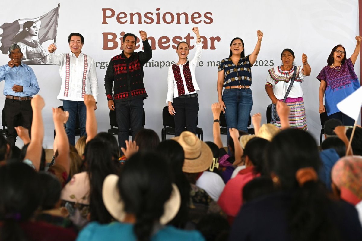 Claudia Sheinbaum promocionó la elección judicial del 1 de junio, durante su visita a Chiapas. Foto: Gobierno de México