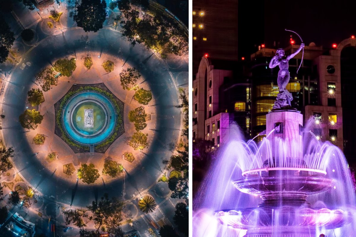 Fuente de Cibeles y Diana Cazadora. Foto: @ElizabethUgalde y @Rada_SC | Canva