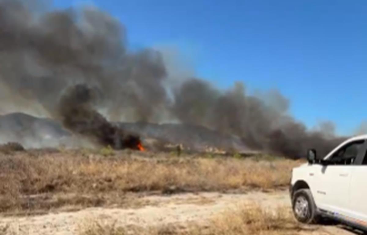 El municipio de García enfrenta nuevamente un incendio en la colonia Altavilla. Foto: Manuel Guerra Cavazos