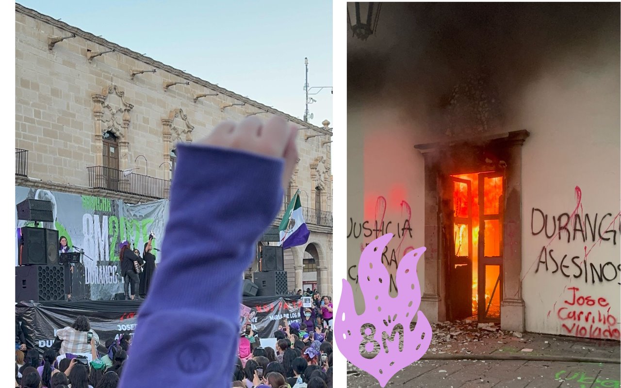 Feministas de Durango piden no desviar la atención del verdadero objetivo del 8M. Foto: Brenda García.