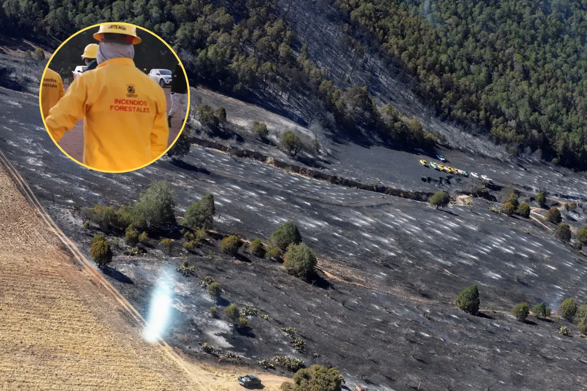 Como parte de las estrategias para mitigar el fuego, se ha desplegado un helicóptero que realiza sobrevuelos de evaluación, mientras que otros dos helicópteros efectúan descargas de agua sobre las zonas afectadas./Foto: Cortesía