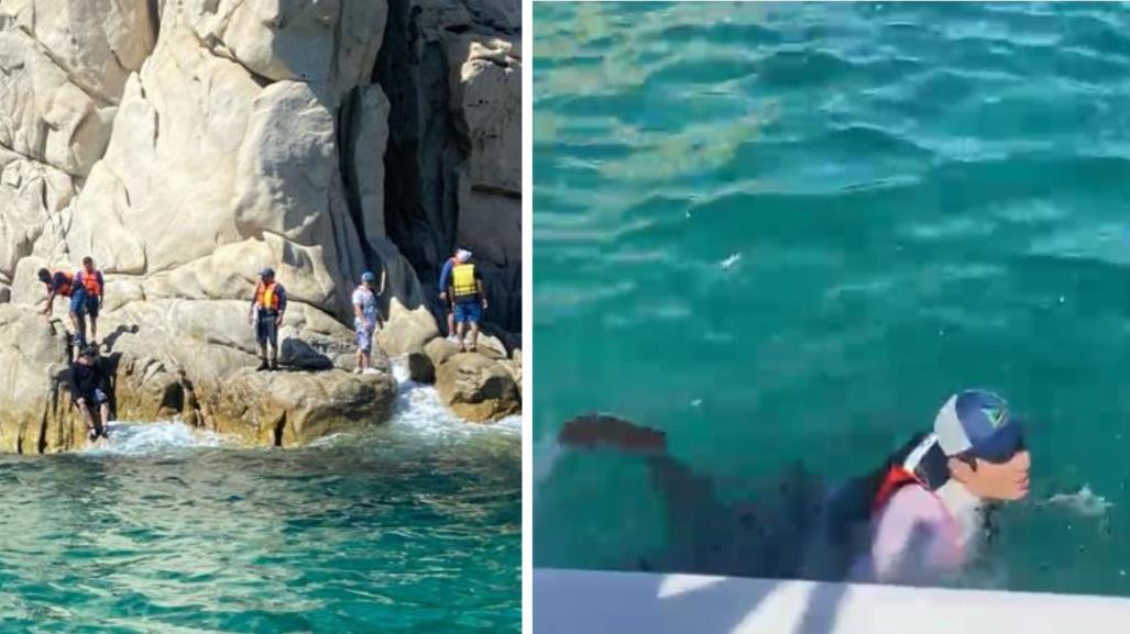 Rescatan a turistas en el Arco de Los Cabos tras quedar atrapados por corrientes