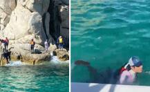 Rescatan a turistas en el Arco de Los Cabos tras quedar atrapados por corrientes