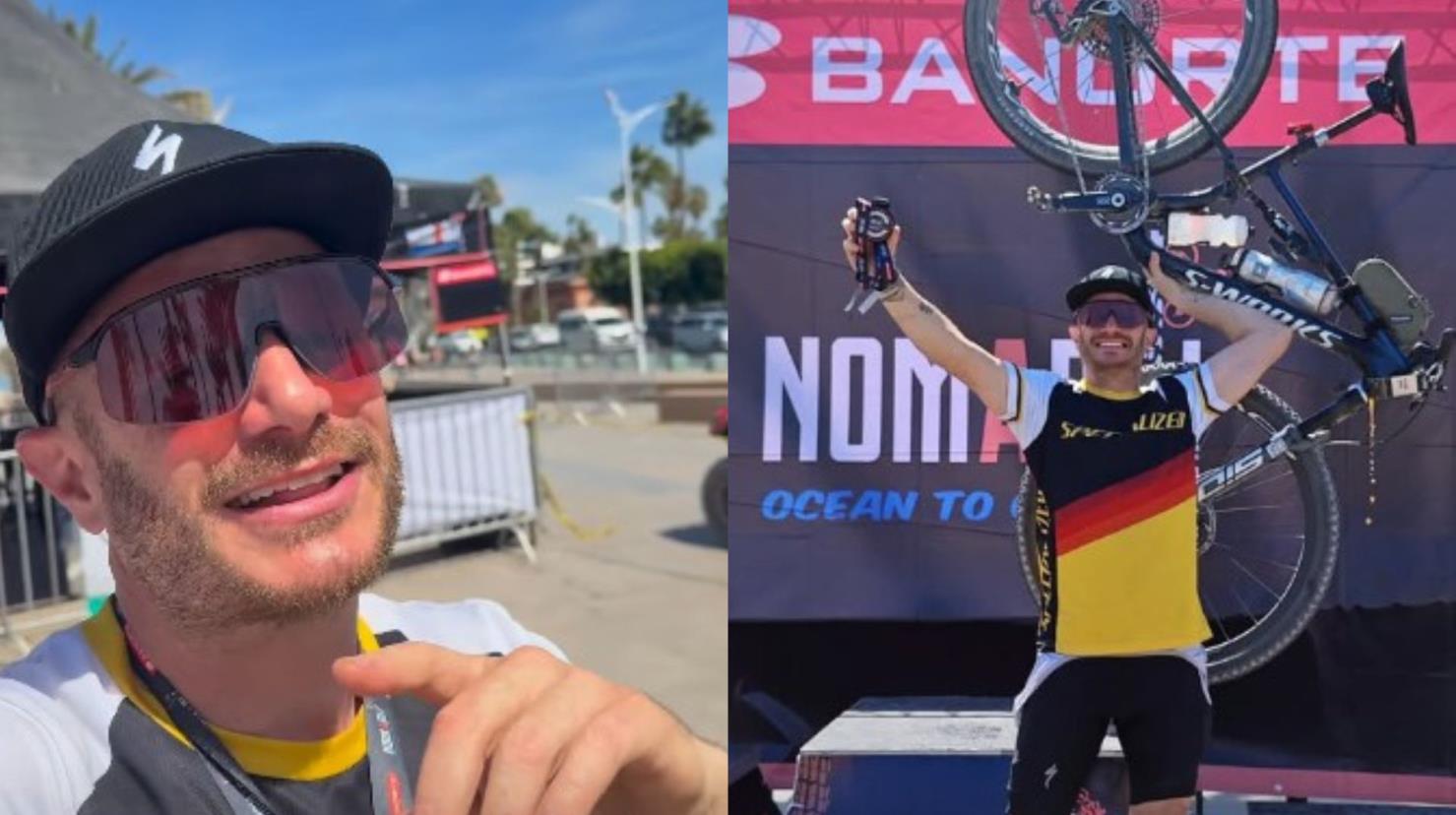 El conductor y comediante celebró su llegada a La Paz tras completar el recorrido ciclista. Foto: Instagram / Facundo