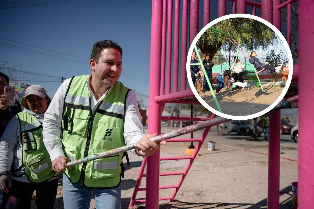 Rehabilitación de plazas publicas en Saltillo / Foto: Gobierno de Saltillo | DIF Saltillo | Canva