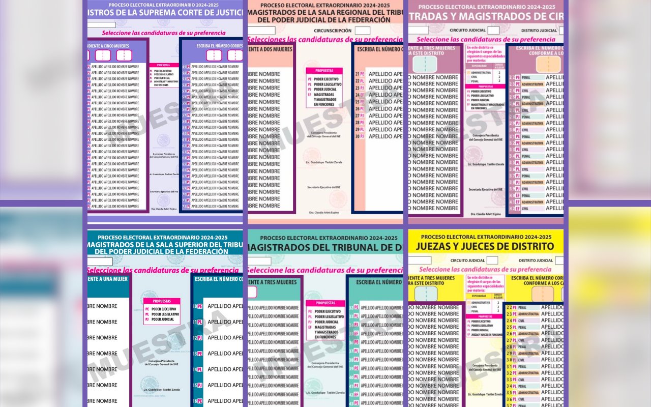 Boletas electorales del Poder Judicial. Foto: Gobierno de México