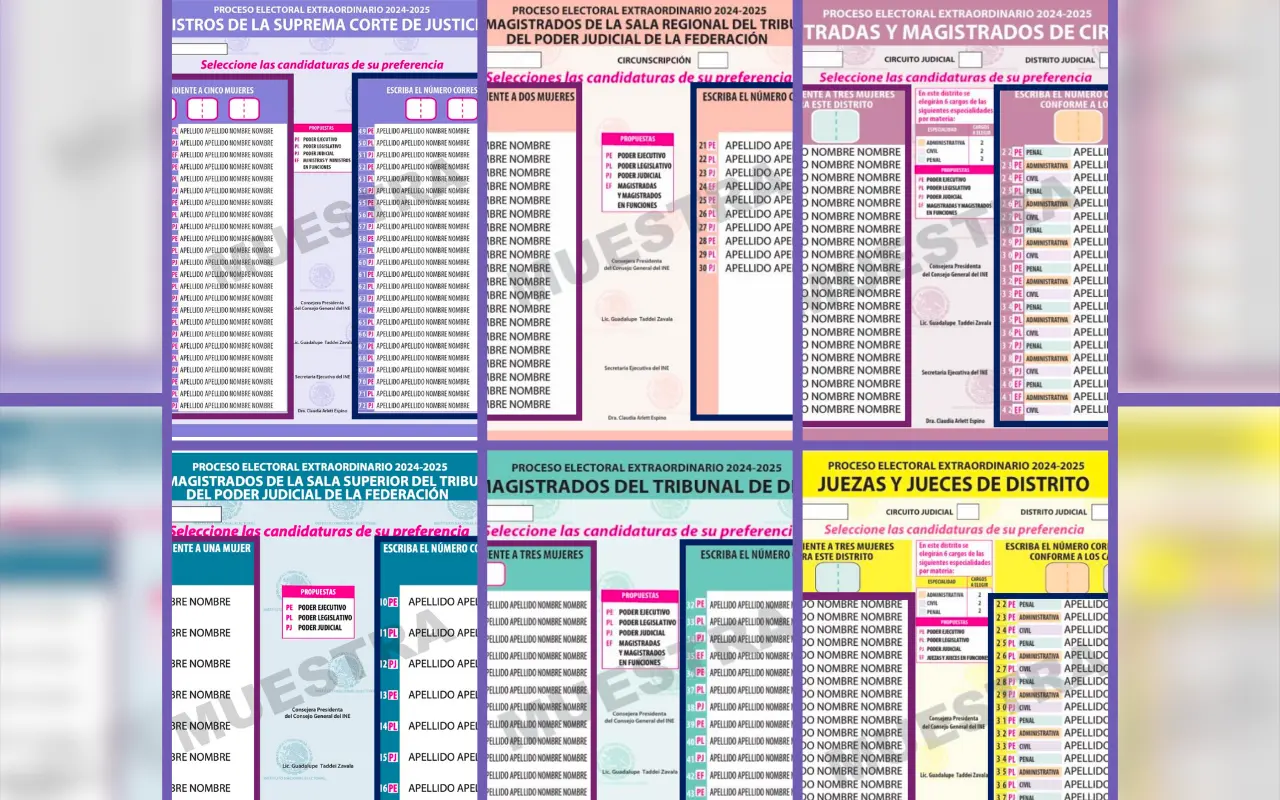 Boletas electorales del Poder Judicial. Foto: Gobierno de México