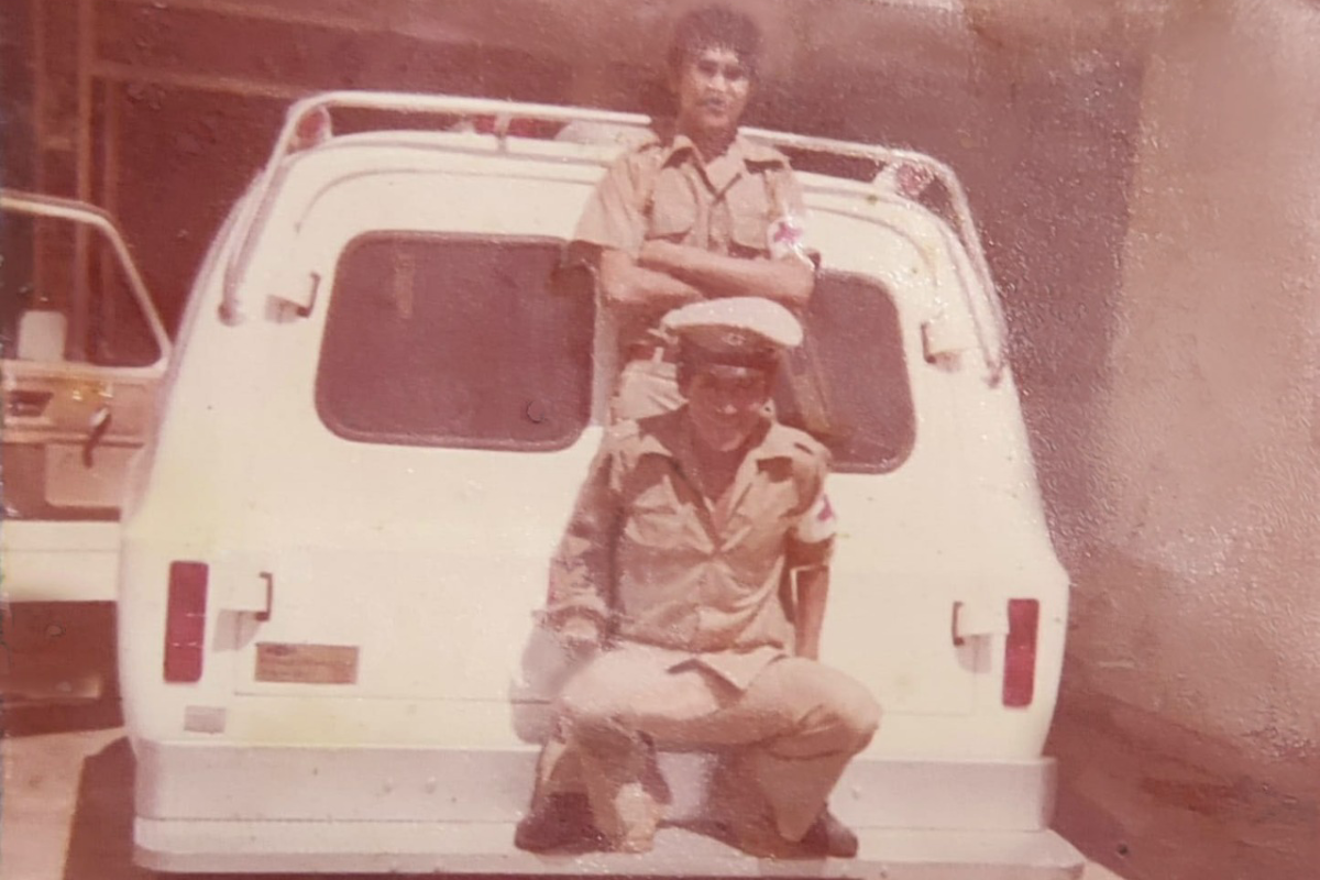 Don Chuy en su juventud como voluntario de la Cruz Roja Tampico. Foto: Carlos García