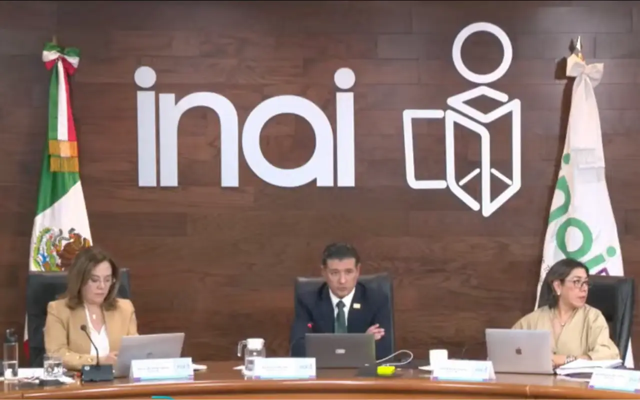 Pleno del INAI. Captura de pantalla: YouTube (inaimexico)