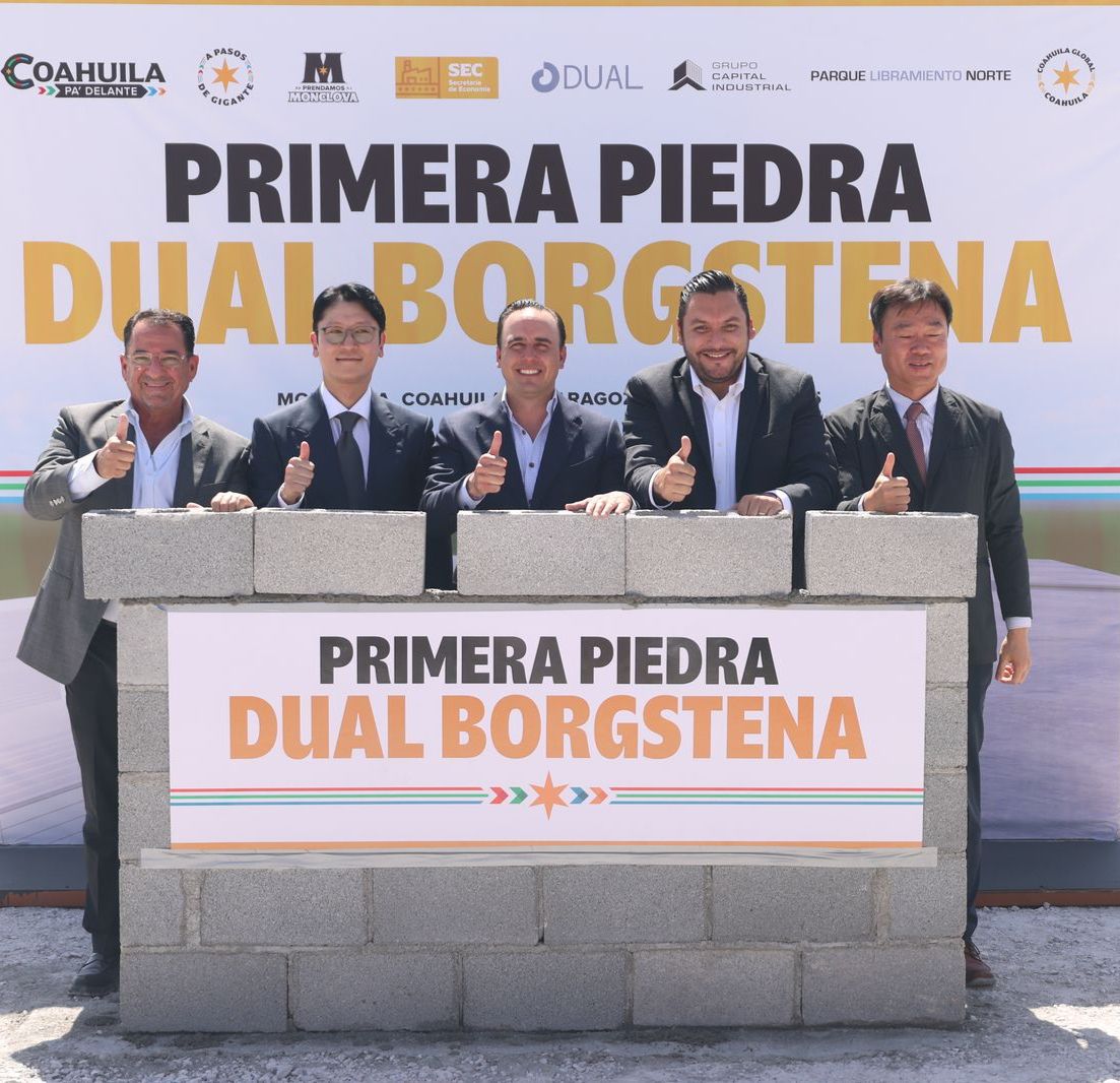 Colocan primera piedra de empresa coreana en Monclova / Foto: Gobierno de Coahuila