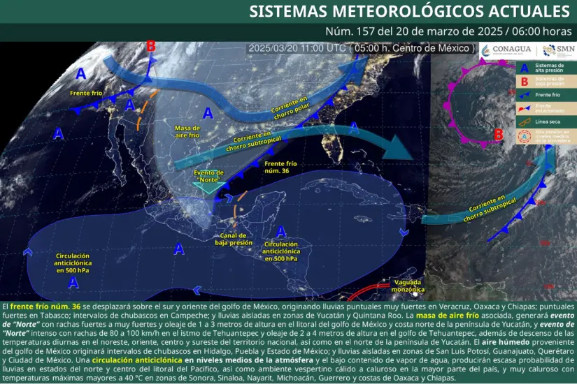 Pronóstico CONAGUA. Foto: CONAGUA