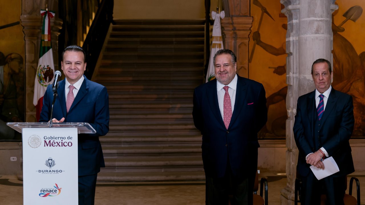 Esteban Villegas, gobernador de Durango, participó vía remota en la conferencia Mañanera. Foto: Gobierno del Estado.